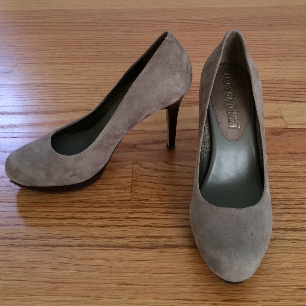 Gray suede pump from Banana Republic